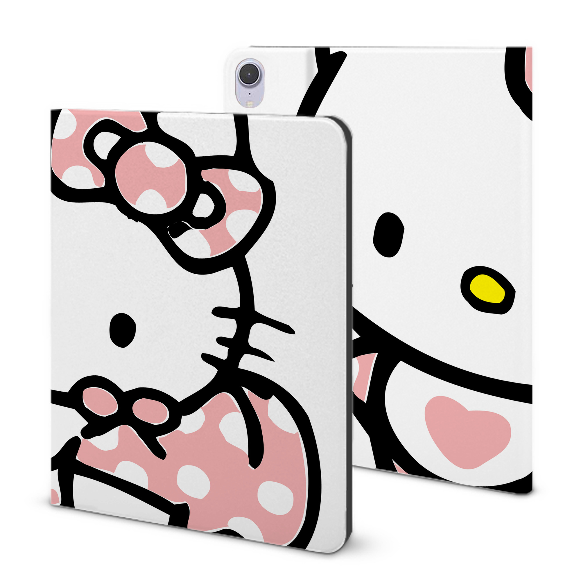 （画像用） Hello Kitty ハローキティ IPad ケース ブック型 PUレザー TPU 耐衝撃 軽量 薄型 ペン収納なし 全面保護 IPad 各モデル対応